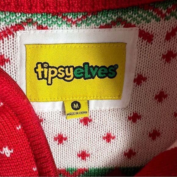 Tipsy Elves 1/4 Zip Pull Over Reindeer Sweater - Picture 7 of 7